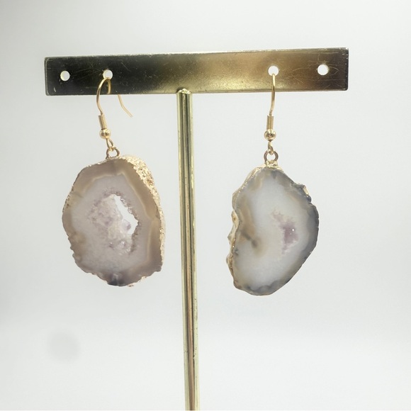 Kinsley Armelle Druzy Collection Gold Tone Ice Drop Earrings - Picture 5 of 8